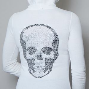 e.vil Rhinestone Skull Hoodie